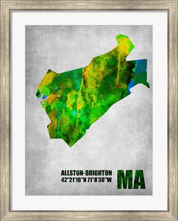 Framed Allston-Brighton Massachusetts Print
