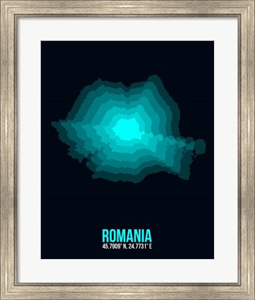 Framed Romania Radiant Map 3 Print
