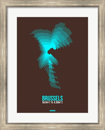 Framed Brussels Radiant Map 1 Print