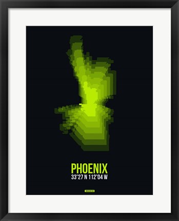 Framed Phoenix Radiant Map 5 Print