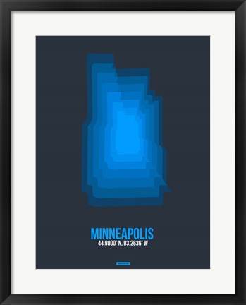 Framed Minneapolis Radiant Map 2 Print