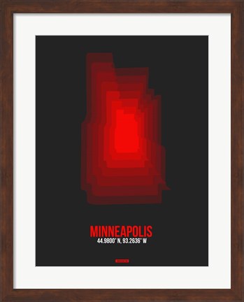 Framed Minneapolis Radiant Map 5 Print