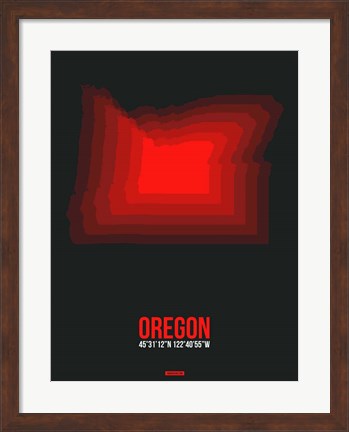 Framed Oregon Radiant Map 6 Print