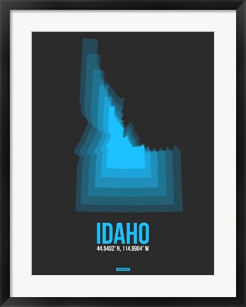 Framed Idaho Radiant Map 4 Print