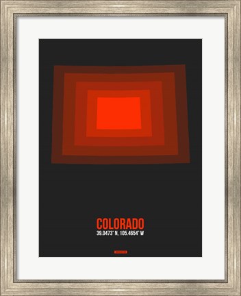 Framed Colorado Radiant Map 6 Print
