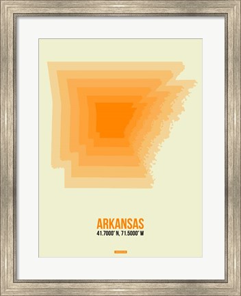 Framed Arkansas Radiant Map 1 Print