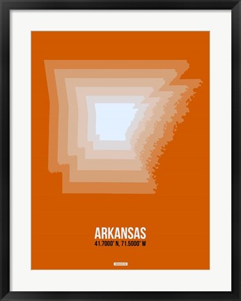 Framed Arkansas Radiant Map 3 Print