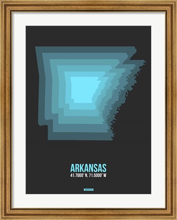 Framed Arkansas Radiant Map 4 Print