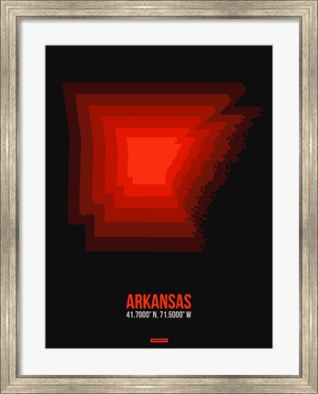 Framed Arkansas Radiant Map 6 Print