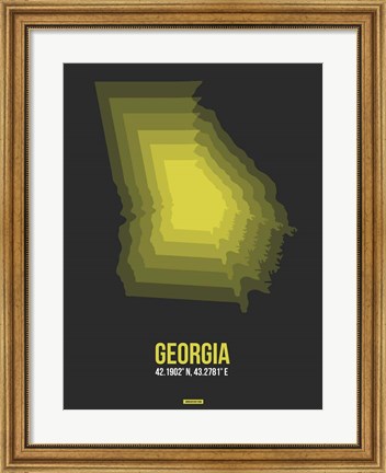Framed Georgia Radiant Map 6 Print