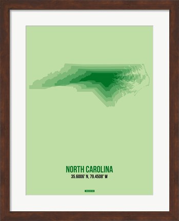 Framed North Carolina Radiant Map 2 Print