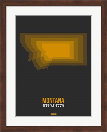 Framed Montana Radiant Map 4 Print