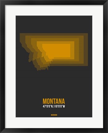 Framed Montana Radiant Map 4 Print