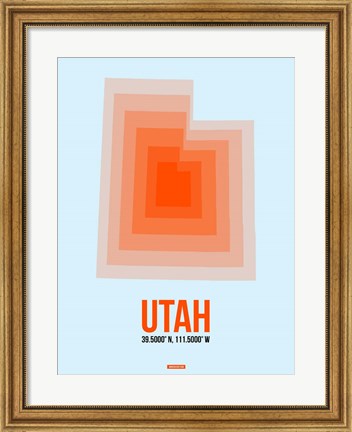 Framed Utah Radiant Map 2 Print