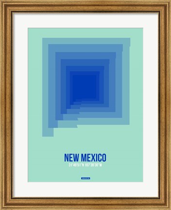 Framed New Mexico Radiant Map 1 Print
