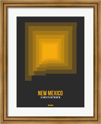 Framed New Mexico Radiant Map 4 Print