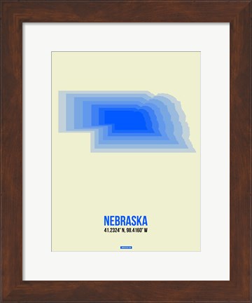 Framed Nebraska Radiant Map 1 Print