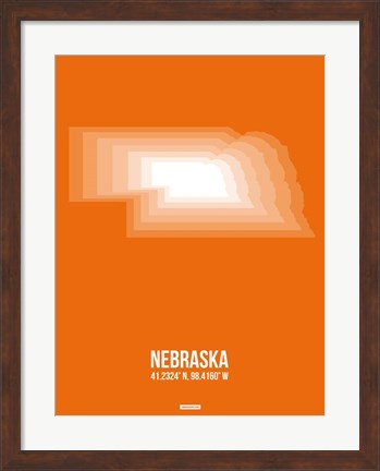 Framed Nebraska Radiant Map 2 Print