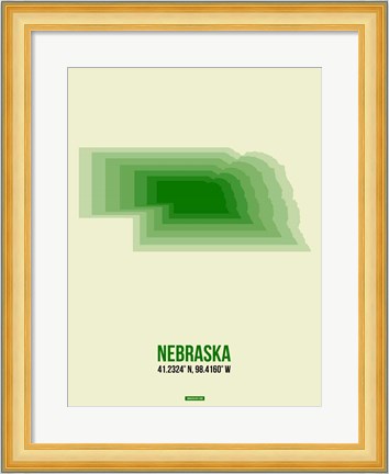 Framed Nebraska Radiant Map 3 Print