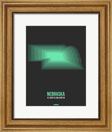 Framed Nebraska Radiant Map 4 Print
