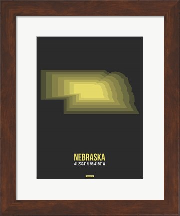 Framed Nebraska Radiant Map 5 Print