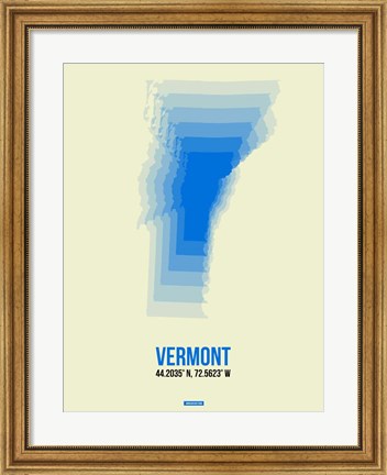 Framed Vermont Radiant Map 1 Print