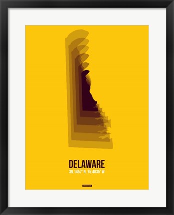 Framed Delaware Radiant Map 3 Print