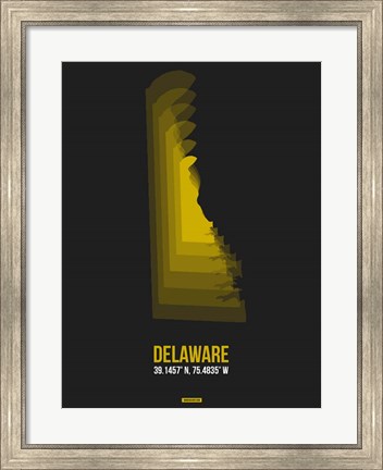 Framed Delaware Radiant Map 6 Print