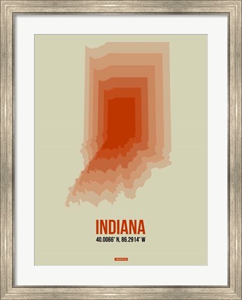 Framed Indiana Radiant Map 3 Print