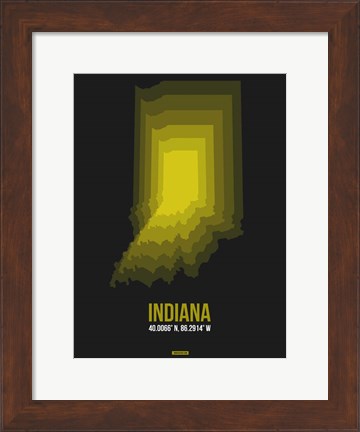 Framed Indiana Radiant Map 6 Print
