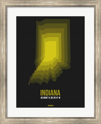 Framed Indiana Radiant Map 6 Print