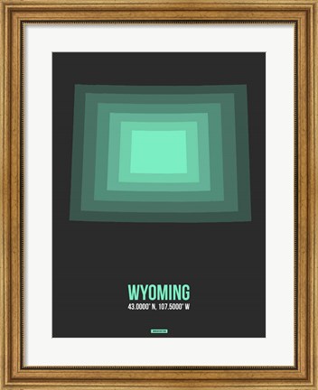 Framed Wyoming Radiant Map 4 Print