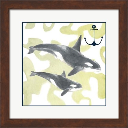 Framed Whale Composition III Print