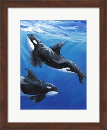 Framed Under Sea Whales II Print