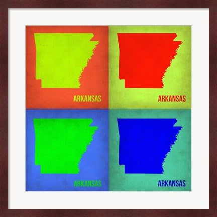 Framed Arkansas Pop Art Map 1 Print