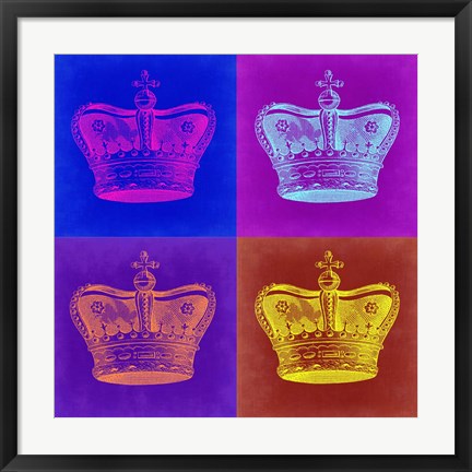 Framed Crown Pop Art 1 Print