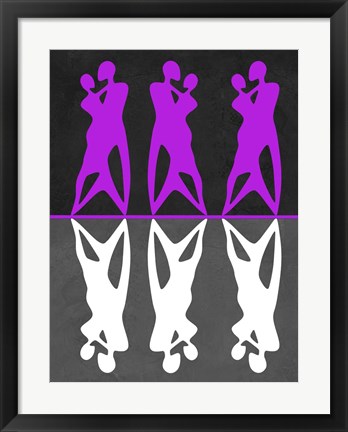 Framed Purple and White Dance Print
