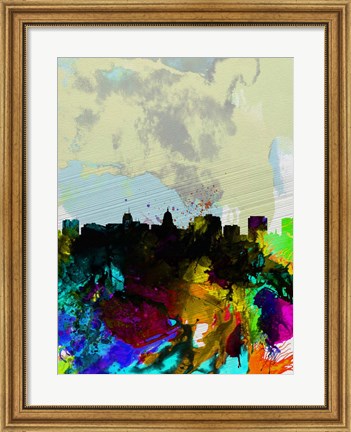 Framed Madison Watercolor Skyline Print