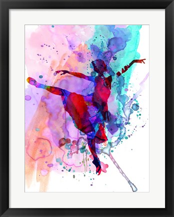 Framed Ballerina&#39;s Dance Watercolor 1 Print