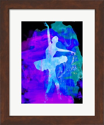 Framed White Ballerina Watercolor 1 Print