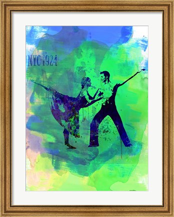 Framed Romantic Ballet Watercolor 1 Print