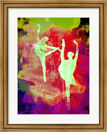 Framed Bright Ballet Watercolor 1 Print