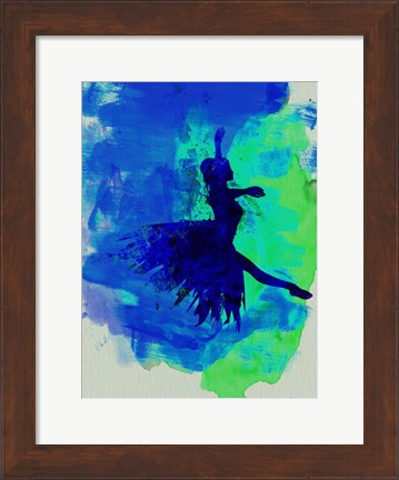 Framed Ballerina on Stage Watercolor 5 Print