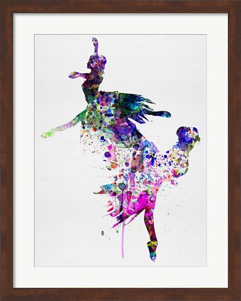 Framed Ballet Watercolor 3B Print