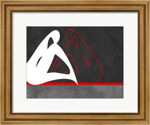 Framed White and Red Print
