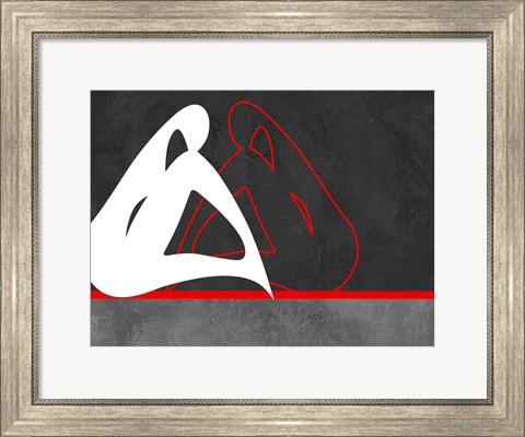 Framed White and Red Print