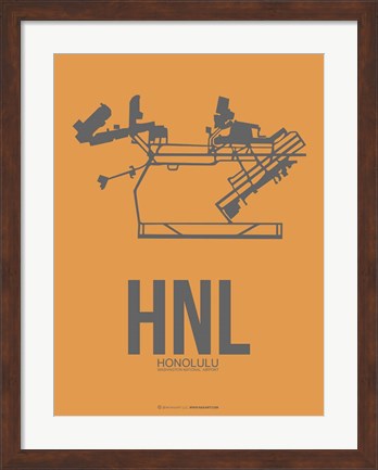 Framed HNL Honolulu Airport 2 Print