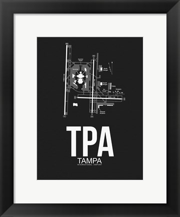 Framed TPA Tampa Airport Black Print