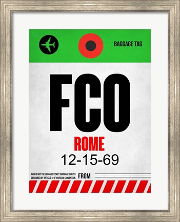 Framed FCO Rome Luggage Tag 1 Print