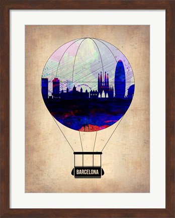 Framed Barcelona Air Balloon Print